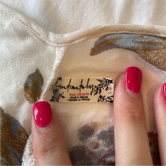 Free People Floral Spaghetti Strap Handkerchief Slip Tank - Picture 5 of 11